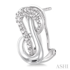 1/20 Ctw Round Cut Diamond Earrings in Sterling Silver