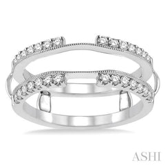1/2 Ctw Round Cut Diamond Insert Ring in 14K White Gold