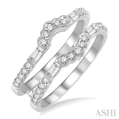 1/2 Ctw Round Cut Diamond Insert Ring in 14K White Gold