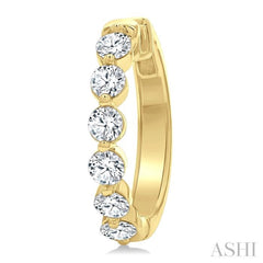 1 1/2 Ctw Prong Set Round Cut Diamond Hoop Earrings in 14K Yellow gold