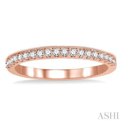 1/4 Ctw Round Cut Diamond Wedding Band in 14K Rose Gold