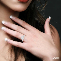 1/3 Ctw Lovebright Round Cut Diamond Ring in 14K White Gold