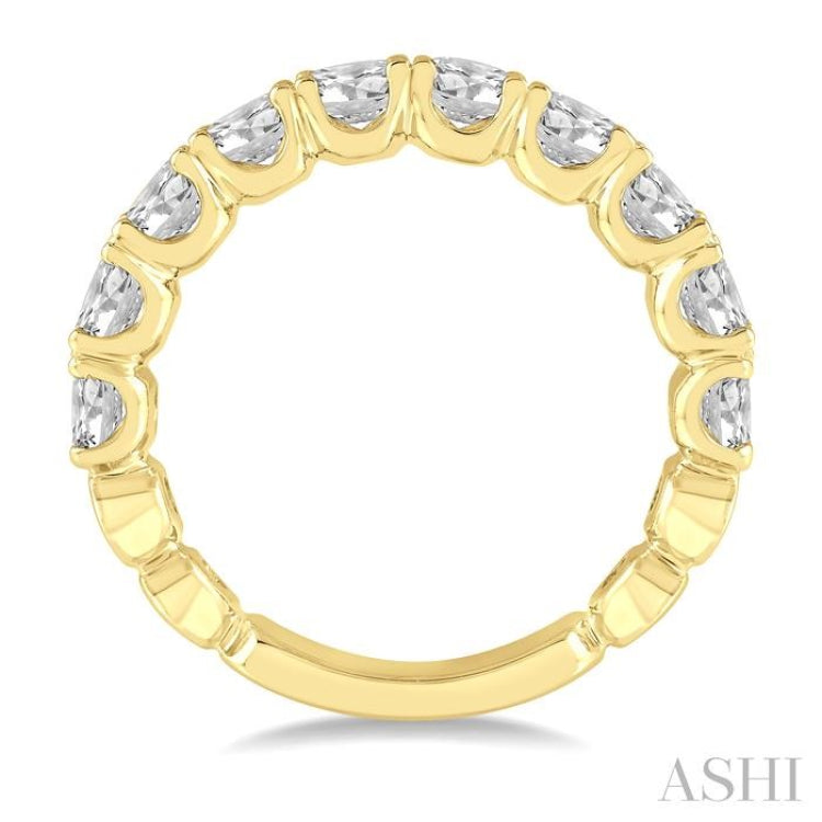 2 Ctw Lattice Round Cut Diamond Wedding Band in 14K Yellow Gold