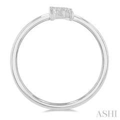 1/20 Ctw Initial 'R' Round Cut Diamond Fashion Ring in 10K White Gold