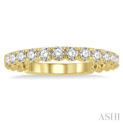 1/2 Ctw Lattice Round Cut Diamond Wedding Band in 14K Yellow Gold