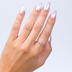 1/20 Ctw Initial 'T' Round Cut Diamond Fashion Ring in 10K White Gold