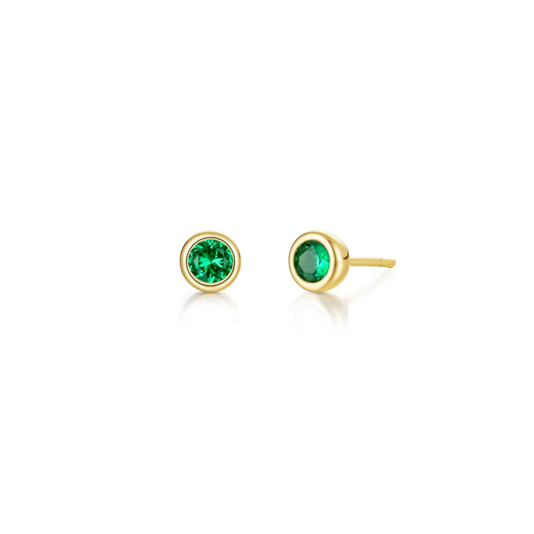 May Bezel Birthstone Earrings