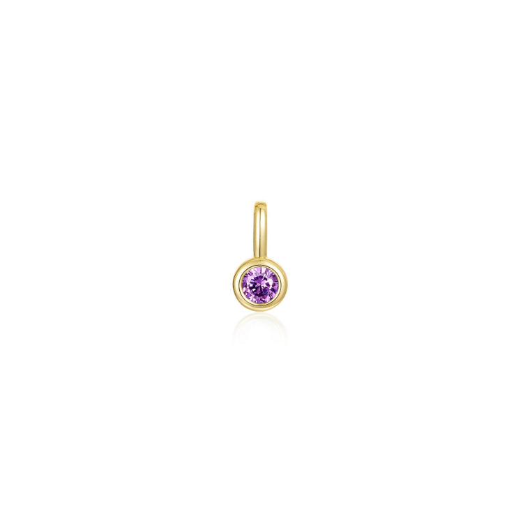 June Bezel Birthstone Charm Pendant