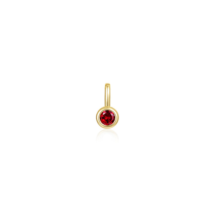 January Bezel Birthstone Charm Pendant