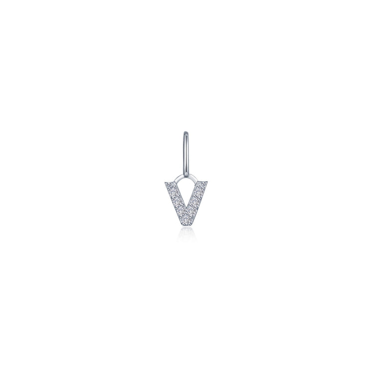 Letter V Charm Pendant