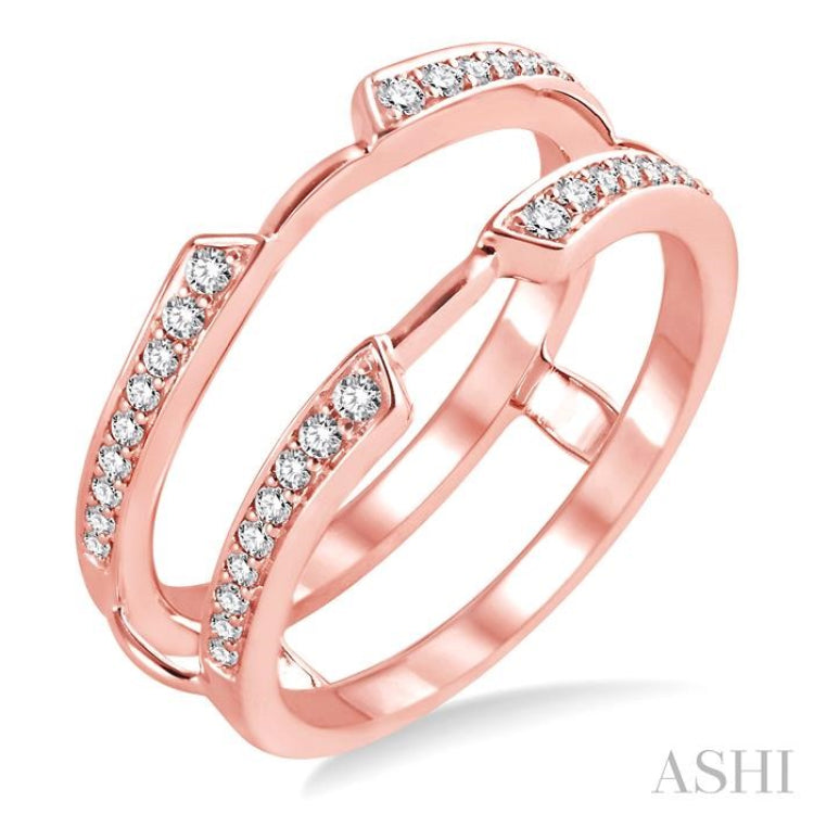 1/4 Ctw Round Cut Diamond Insert Ring in 14K Rose Gold
