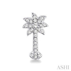 1/4 Ctw Round Cut Diamond Palm Tree Earrings in 10K White Gold