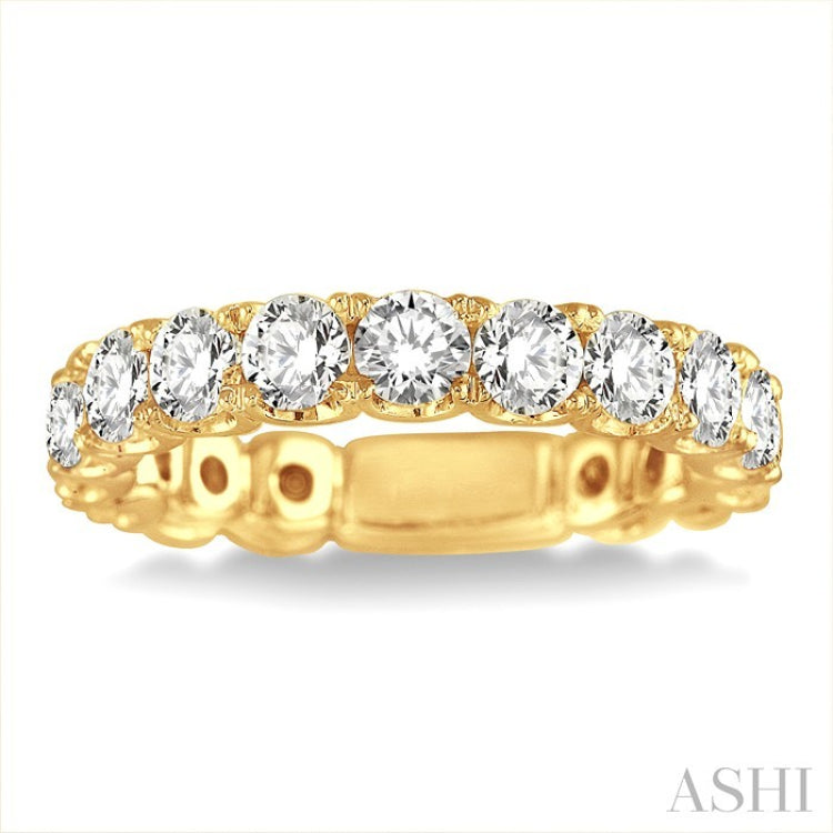 2 Ctw Diamond Matching Wedding Band in 18K Yellow Gold