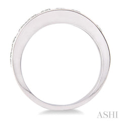 1 Ctw Channel Set Round Cut Diamond Wedding Band in 14K White Gold