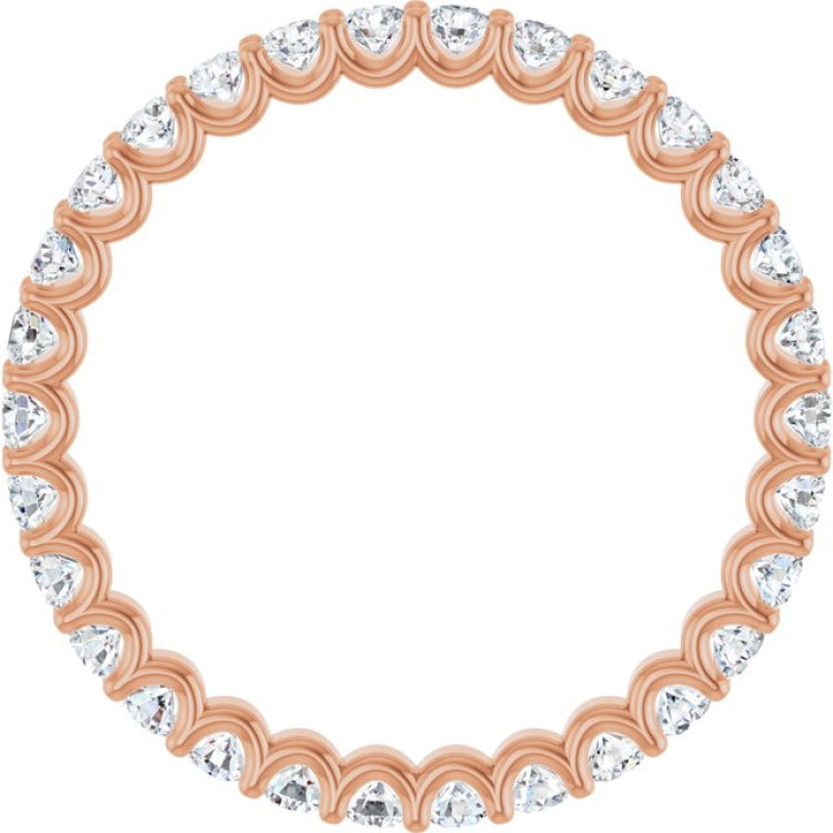 14K Rose Gold 3/4 CTW Lab-Grown Diamond Eternity Band Size 4.5
