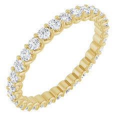 14K Yellow Gold 3/4 CTW Lab-Grown Diamond Eternity Band Size 4.5