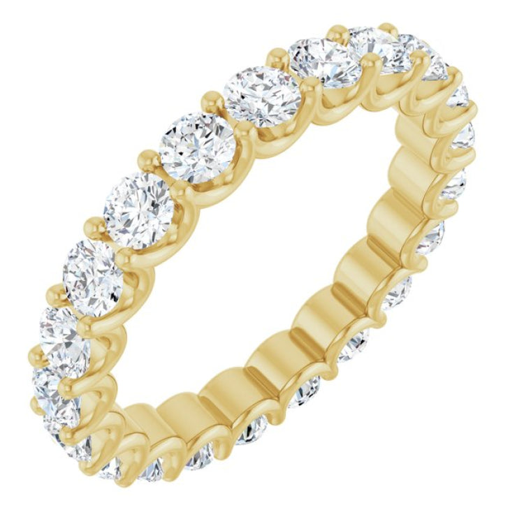 14K Yellow Gold 2 CTW Lab-Grown Diamond Eternity Band Size 8