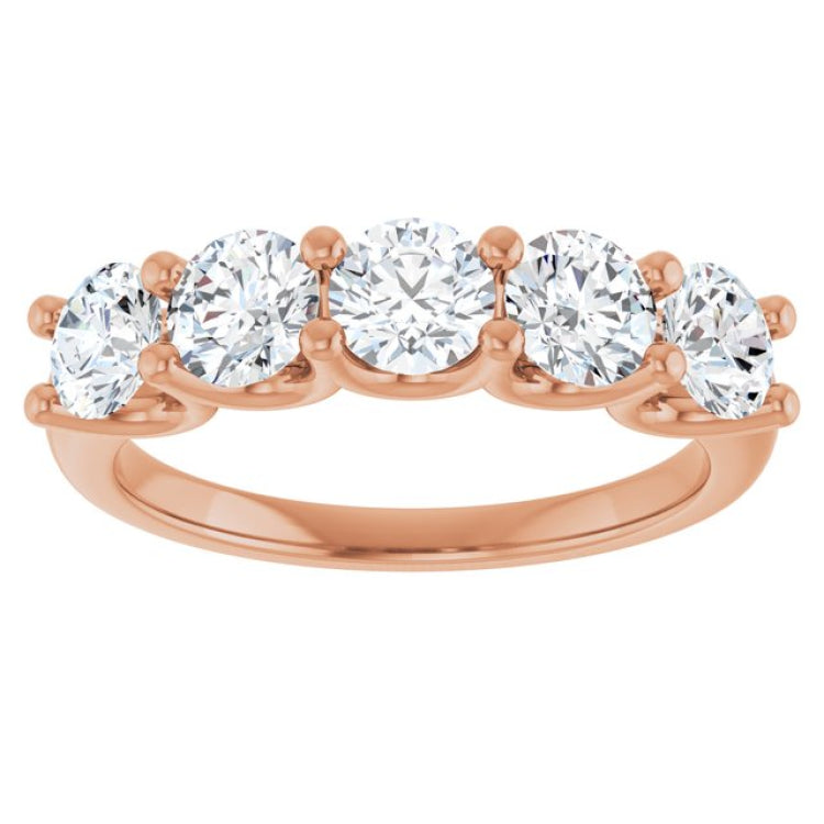 14K Rose Gold 1 1/2 CTW Natural Diamond Anniversary Band