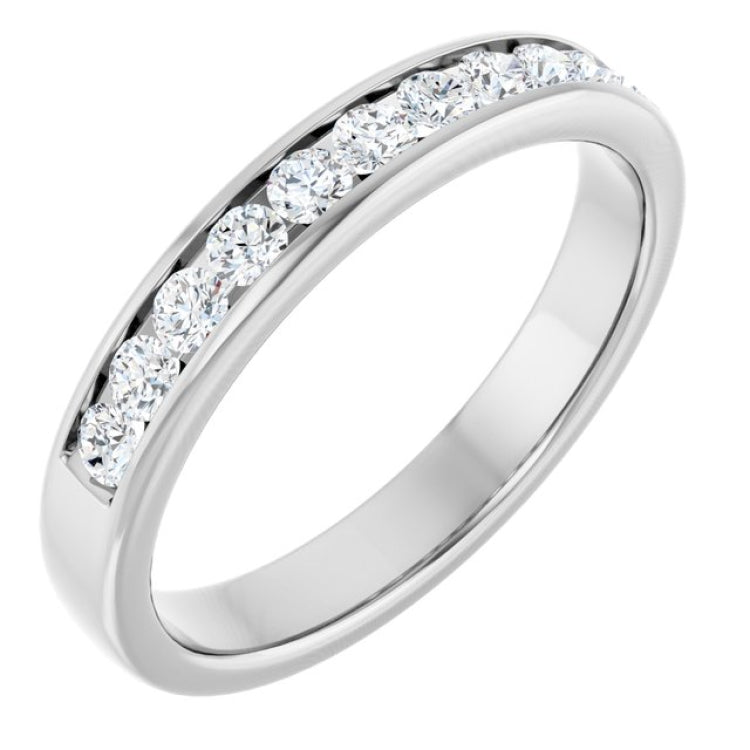 14K White Gold 5/8 CTW Natural Diamond Band