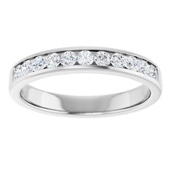 14K White Gold 5/8 CTW Natural Diamond Band