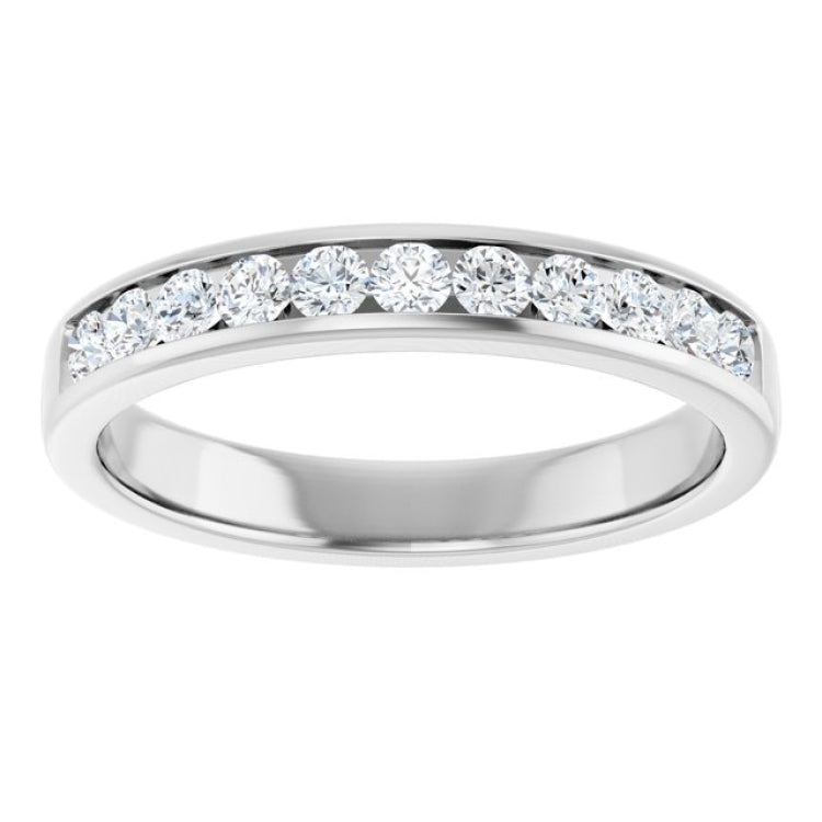 Platinum 5/8 CTW Natural Diamond Band