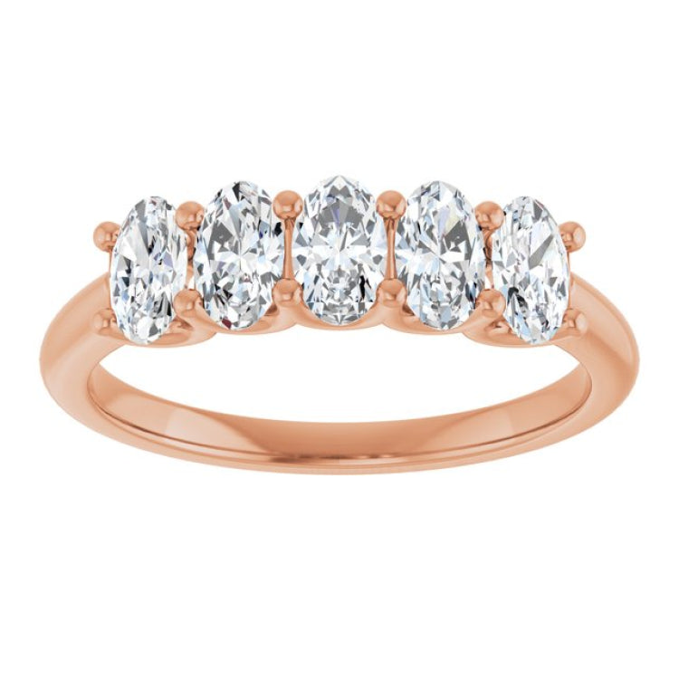 14K Rose Gold 1 CTW Lab-Grown Diamond Anniversary Band
