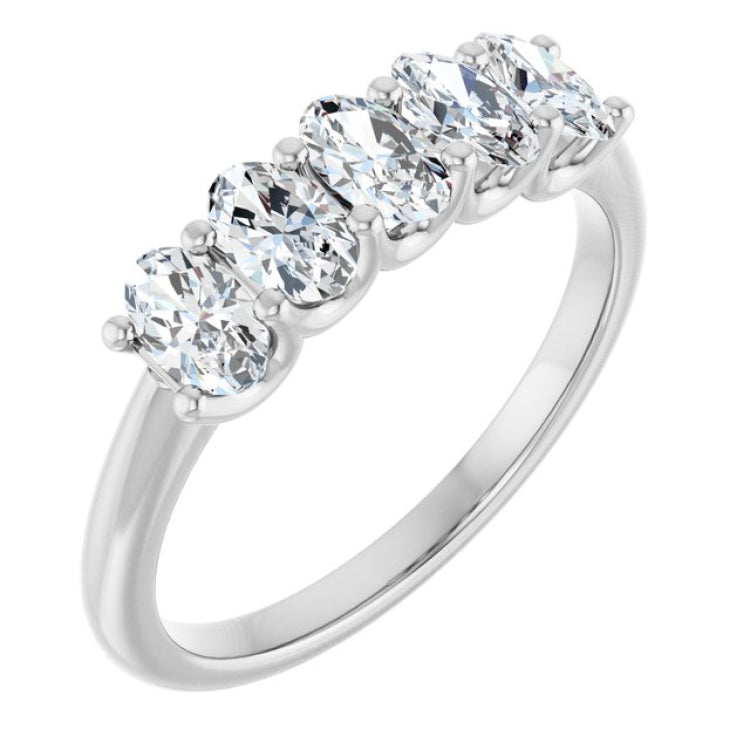 14K White Gold 1 CTW Lab-Grown Diamond Anniversary Band