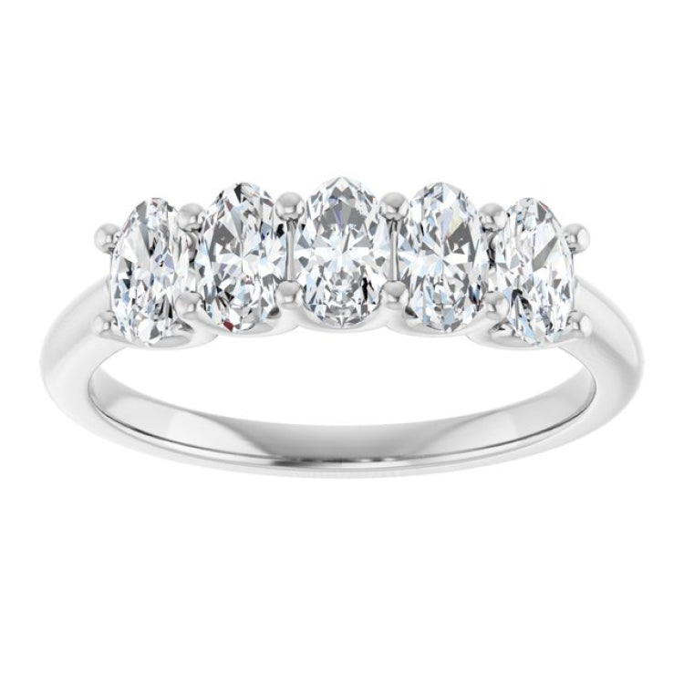 14K White Gold 1 CTW Lab-Grown Diamond Anniversary Band