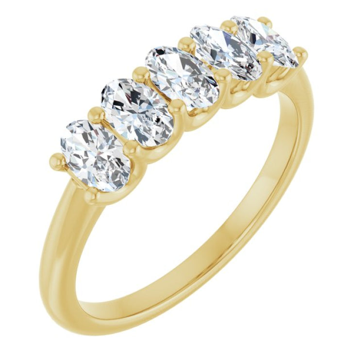 14K Yellow Gold 1 CTW Lab-Grown Diamond Anniversary Band