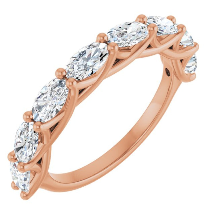 14K Rose Gold 2 CTW Lab-Grown Diamond Anniversary Band