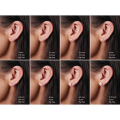 Sterling Silver 4 mm Lab-Grown Sapphire Earrings