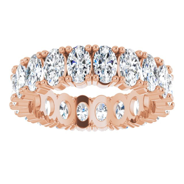 10K Rose Gold 5 1/5 CTW Natural Diamond Eternity Band Size 6.75