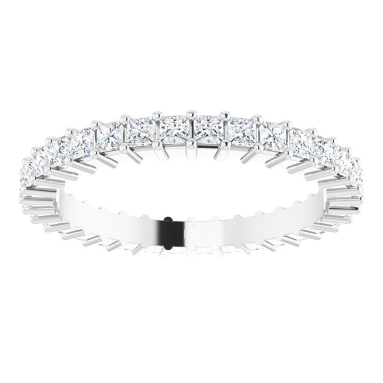 10K White Gold 1 1/5 CTW Natural Diamond Eternity Band Size 7.25
