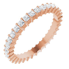10K Rose Gold 1 1/5 CTW Natural Diamond Eternity Band Size 7.5