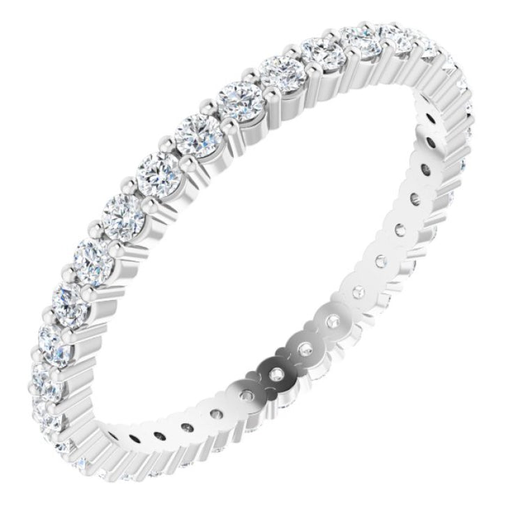 10K White Gold 7/8 CTW Lab-Grown Diamond Eternity Band Size 8.25