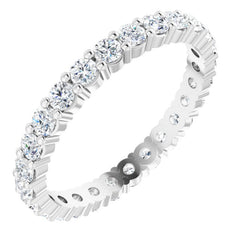 10K White Gold 1 CTW Lab-Grown Diamond Eternity Band Size 7.5