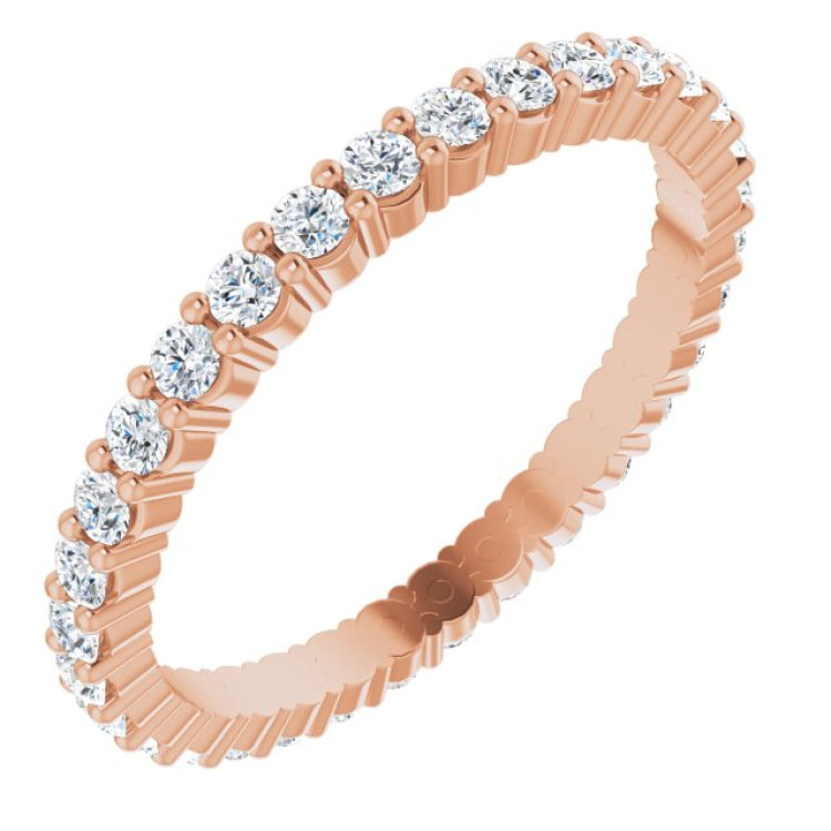 10K Rose Gold 5/8 CTW Lab-Grown Diamond Eternity Band Size 6.5