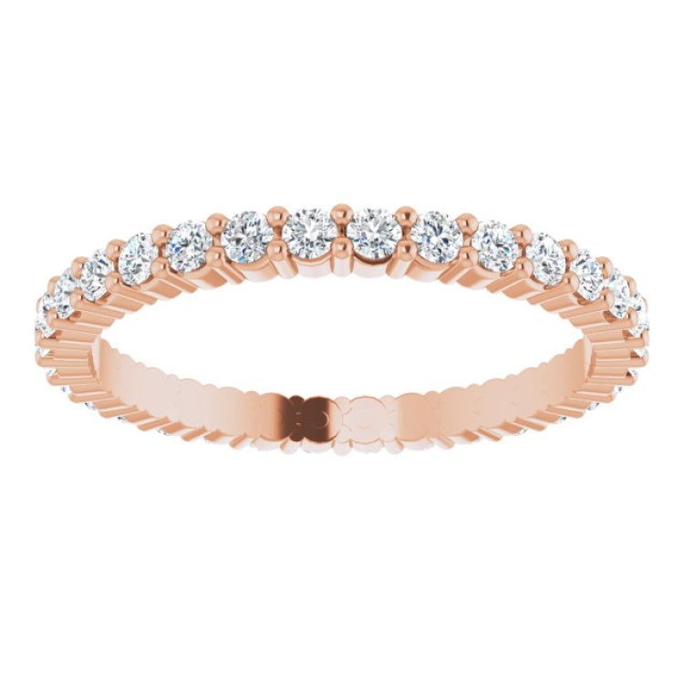 10K Rose Gold 5/8 CTW Lab-Grown Diamond Eternity Band Size 6.5