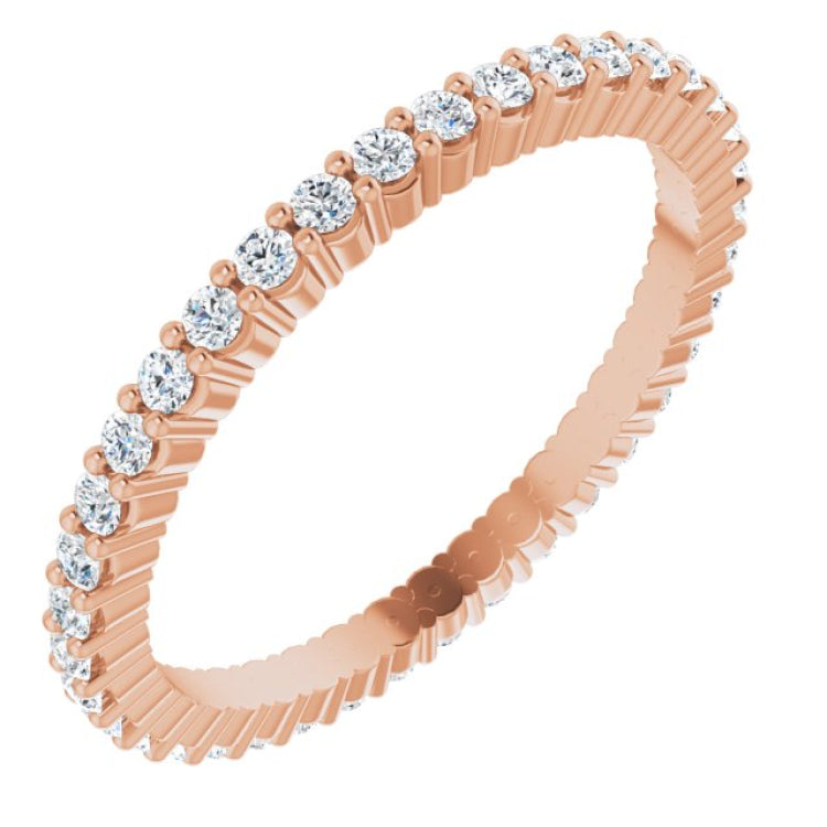 10K Rose Gold 1/3 CTW Lab-Grown Diamond Eternity Band Size 4.75