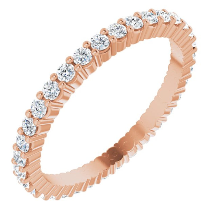 10K Rose Gold 1/2 CTW Lab-Grown Diamond Eternity Band Size 4.75