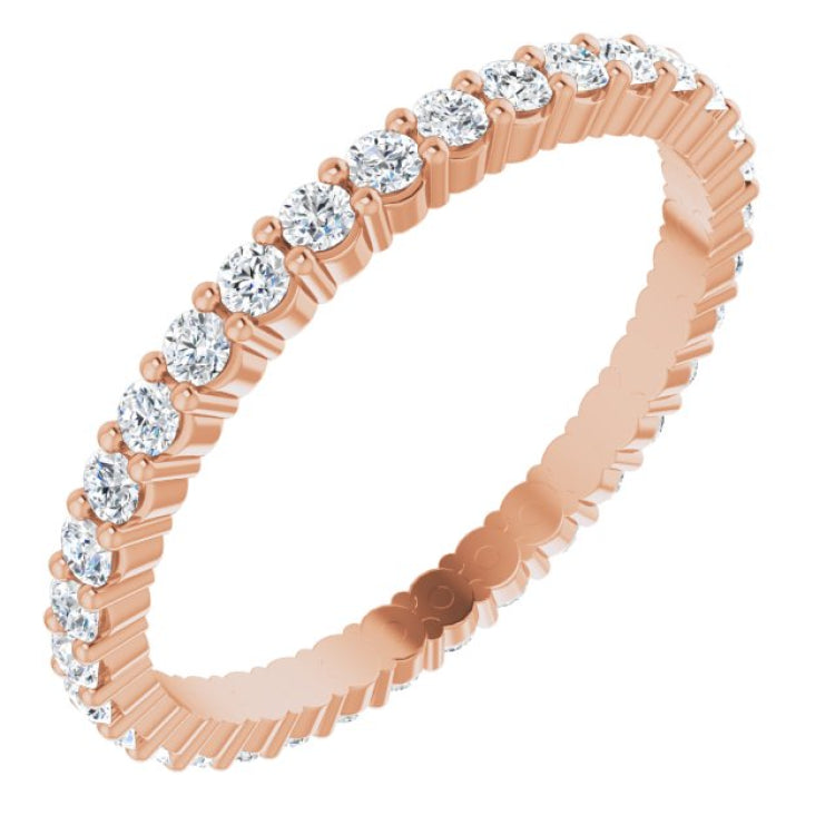 10K Rose Gold 5/8 CTW Lab-Grown Diamond Eternity Band Size 7.75