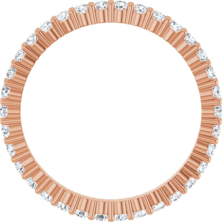 10K Rose Gold 1/2 CTW Lab-Grown Diamond Eternity Band Size 5