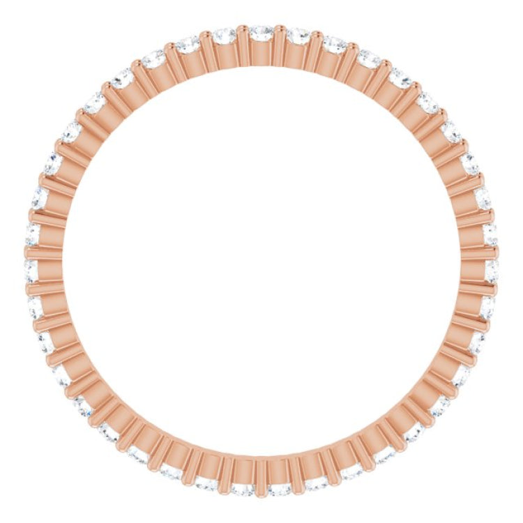 10K Rose Gold 1/2 CTW Lab-Grown Diamond Eternity Band Size 8.25