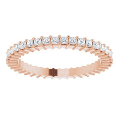 10K Rose Gold 1/2 CTW Lab-Grown Diamond Eternity Band Size 4.25
