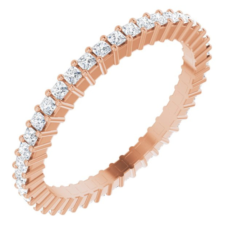 10K Rose Gold 1/2 CTW Lab-Grown Diamond Eternity Band Size 6