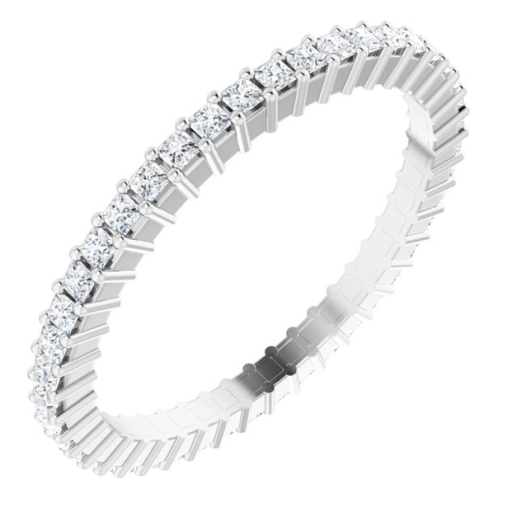 10K White Gold 1/2 CTW Lab-Grown Diamond Eternity Band Size 6.75