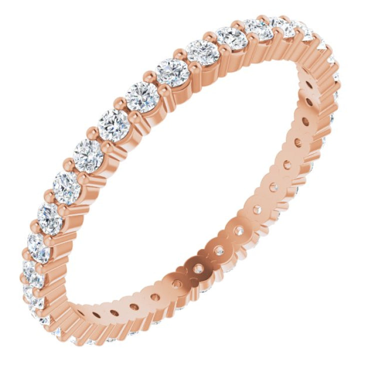 10K Rose Gold 5/8 CTW Lab-Grown Diamond Eternity Band Size 8.5