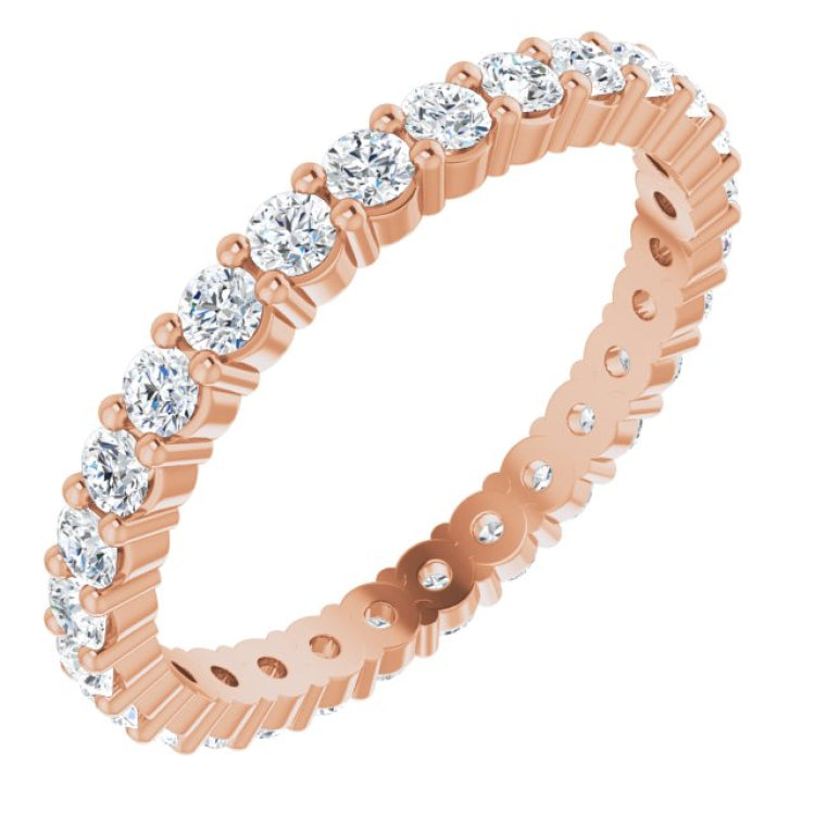 10K Rose Gold 3/4 CTW Lab-Grown Diamond Eternity Band Size 6.25