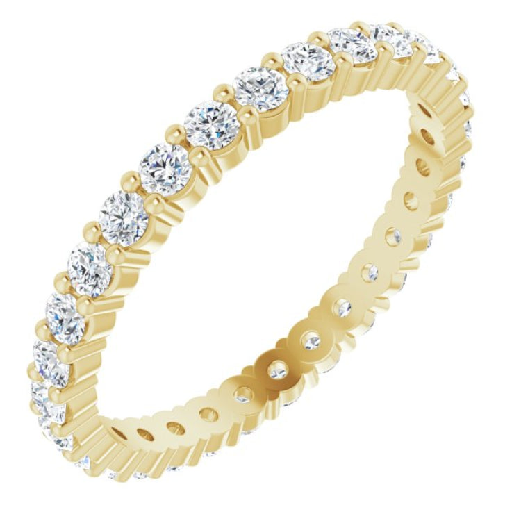 10K Yellow Gold 3/4 CTW Lab-Grown Diamond Eternity Band Size 7.5