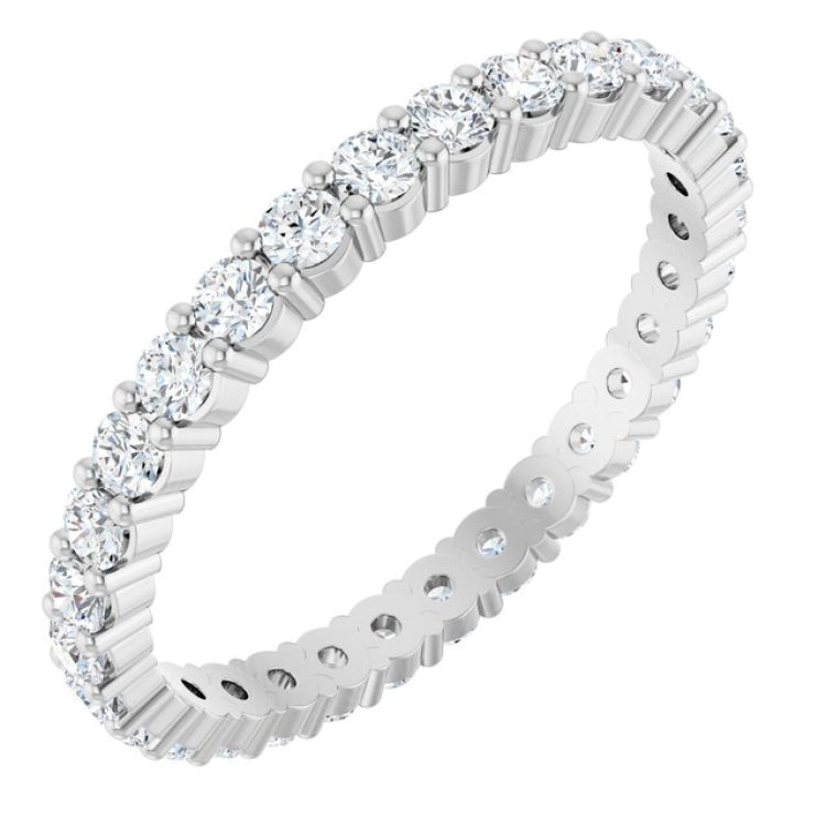 10K White Gold 7/8 CTW Lab-Grown Diamond Eternity Band Size 8